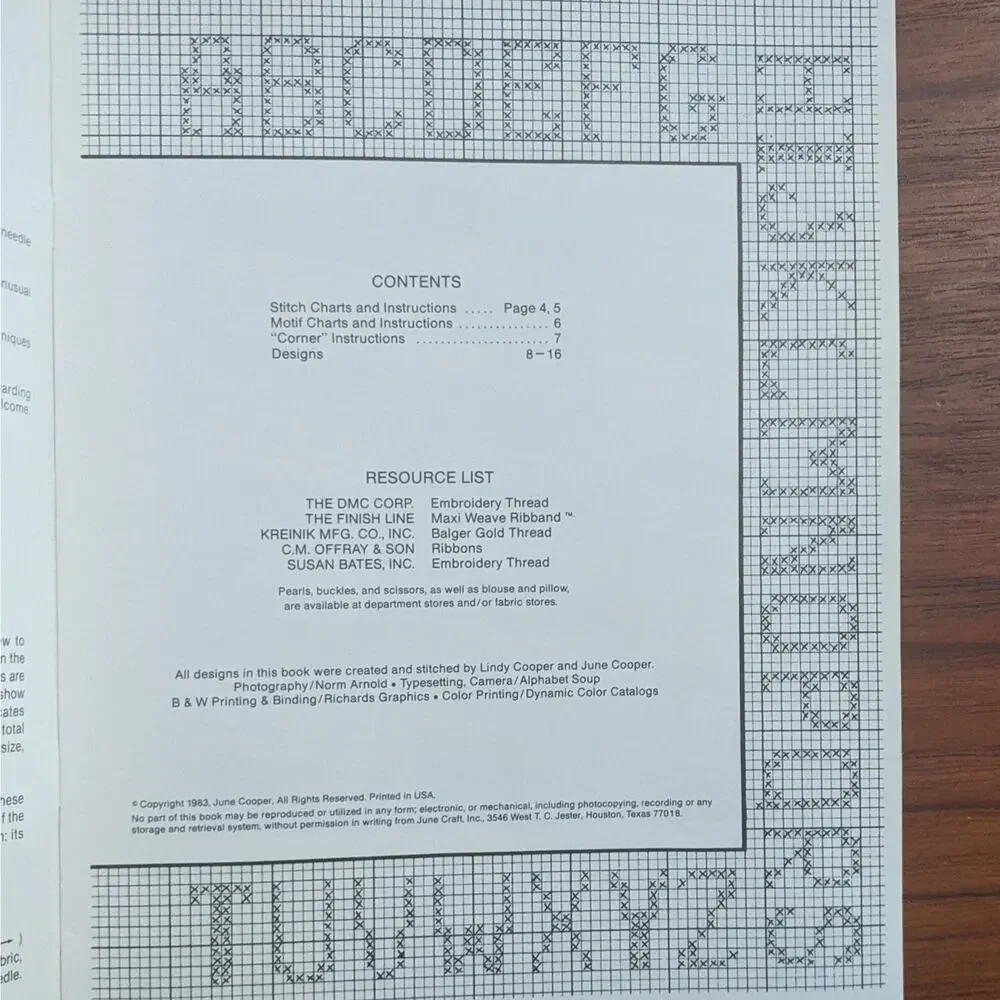 Opera Stitch Borders Embroidery Pattern Book